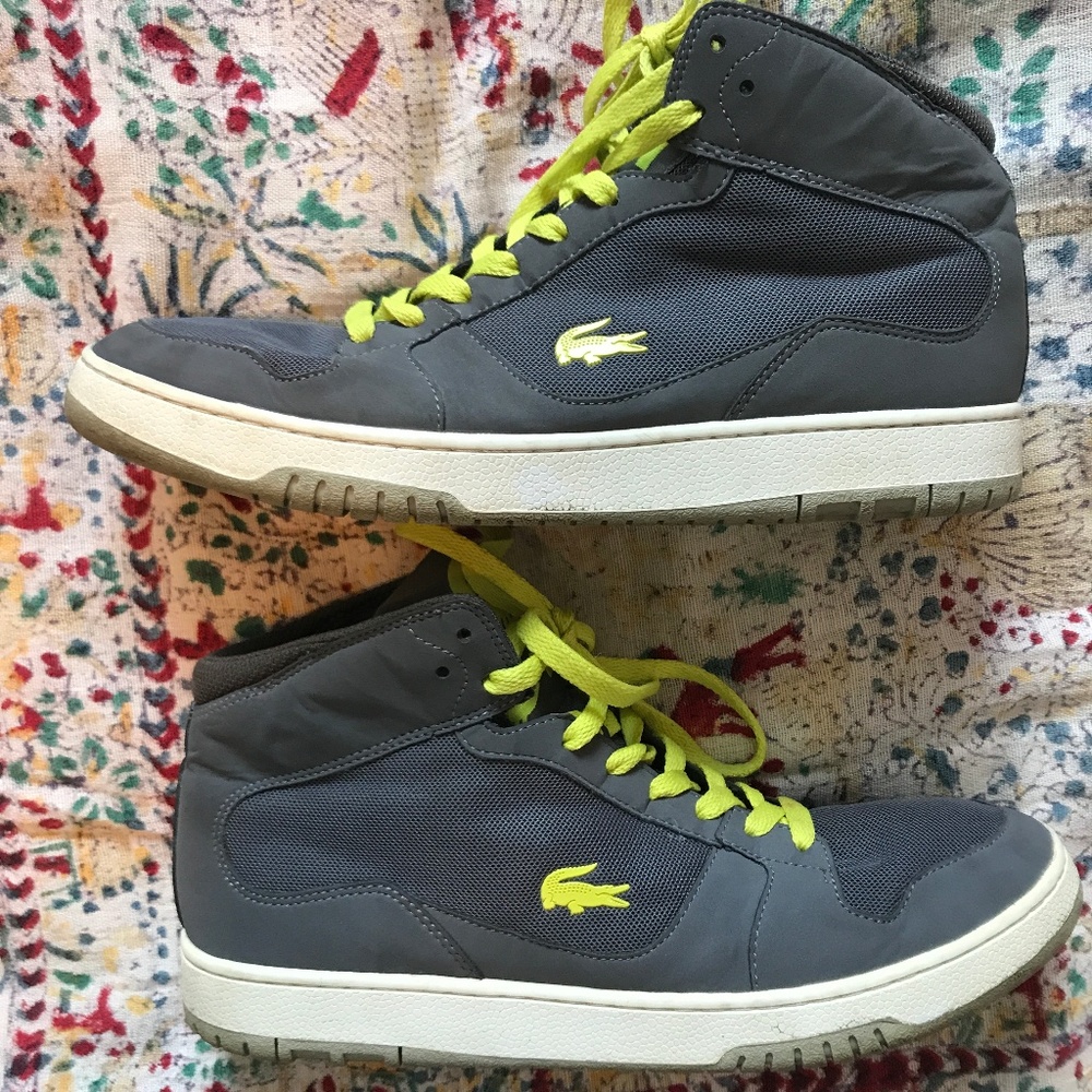 Men's Lacoste Grey High Top Sneakers